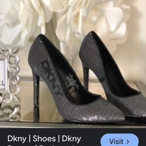 DKNY Shimmering Black Heels